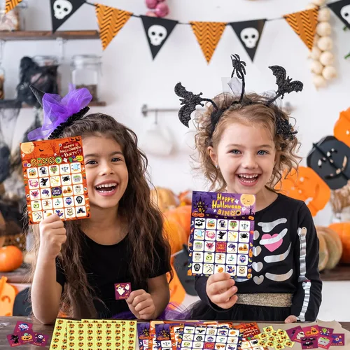 Miniatura 6 de YTSQLER Juego de bingo de Halloween para 24 jugadores, tarjetas de bingo de Halloween, juegos de fiesta de Halloween para niños y adultos, actividad
