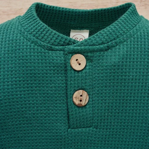 Miniatura 2 de Conjunto de 2 piezas acanaladas de 2 piezas para bebé recién nacido unisex para otoño e invierno