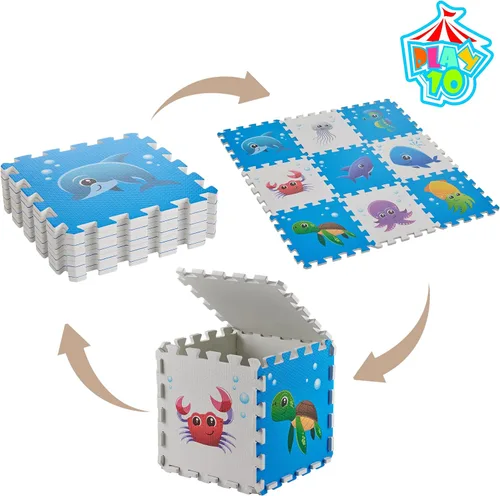 Miniatura 7 de Tapete de juego de rompecabezas, baldosas de espuma, tapete de rompecabezas de espuma para niños, tapete de juego de piso de bebé, 34 x 34 pulgadas