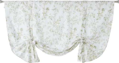 Miniatura 16 de Laura Ashley - Cenefa superior de algodón, elegante y ligero tratamiento de ventana para decoración del hogar (amarillo Cassidy, 50 x 25 pulgadas)