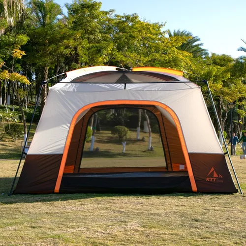 Miniatura 9 de KTT Extra Large Tent 6-10-12-14 Person(A),Family Cabin Tents,2 Rooms,3 Doors and 3 Windows with Mesh,Straight Wall,Waterproof,Double Layer,Big Tent