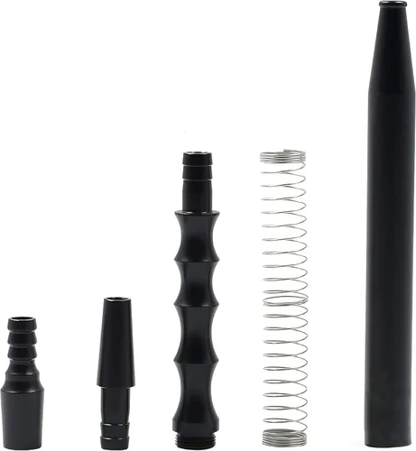Miniatura 2 de Mangueras para cachimba de alta calidad, accesorios para cachimba 100% lavable, mango de aluminio con tubo de silicona negra de grado médico, 6 pies