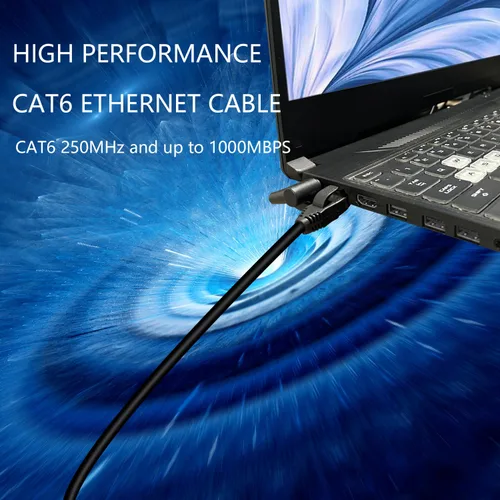Miniatura 7 de Cable de conexión Ethernet Cat6 de encendido/apagado RJ45 macho a hembra, cable de red de Internet de alta velocidad LAN con interruptor