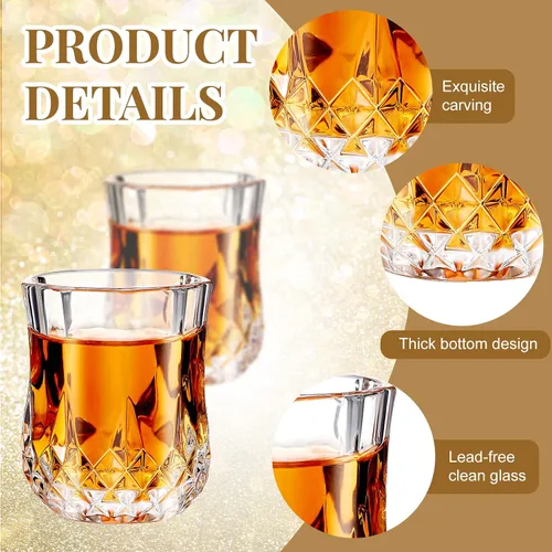 Miniatura 4 de Meanplan Juego de mini vasos de chupito de 1.7 onzas, vasos de degustación, base pesada, taza de chupito transparente, lindas tazas de vino Cordial