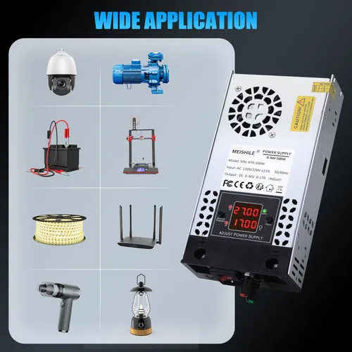 Miniatura 7 de Actualización ajustable (0-30V 0-17A) 500W DC Fuente de alimentación conmutada AC-DC Transformador con botones ajustablesSistema de sensor de 0-30V