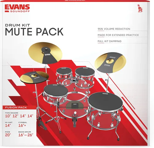 Miniatura 2 de Evans Soundoff Silenciadores de Tambor - Juego Completo de Almohadillas - Paquete de Silenciadores - 3 para Platillos, 4 para Tom/Caja, y 1