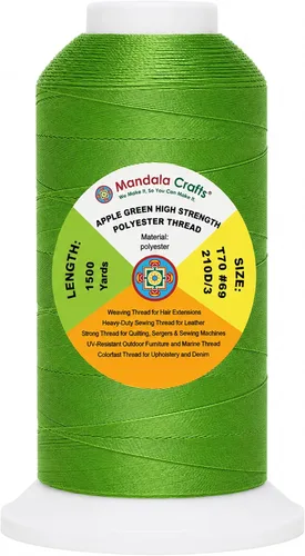 Miniatura 74 de Mandala Crafts Airforce Blue - Hilo resistente de 1500 yardas Tex 70 hilos de poliéster fuertes para coser cortinas, jeans, cuero, cabello