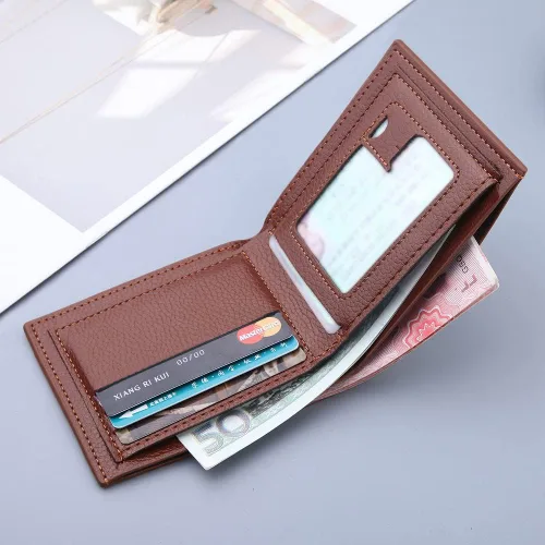 Miniatura 57 de Cartera delgada para hombre con monedero, cartera minimalista con cremallera, carteras plegables para hombre con tarjetero de crédito, cartera