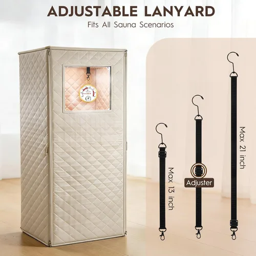 Miniatura 4 de Termómetro de sauna Fahrenheit e higrómetro 2 en 1, cordón mejorado montado para caja de sauna de vapor portátil para sauna de vapor, sauna