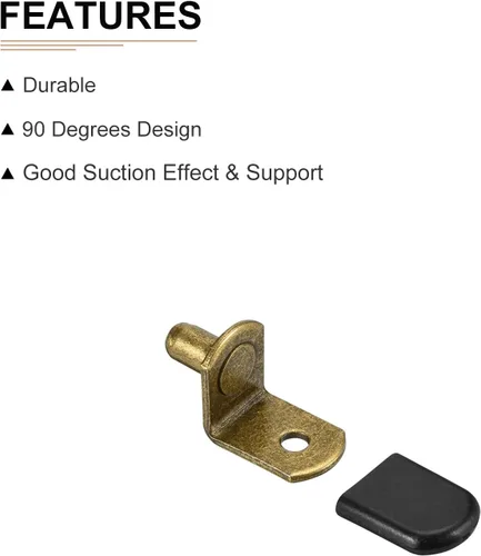 Miniatura 3 de DTGN clavija de soporte para estante en L de 0.24 x 0.39 pulgadas (DXL) - Paquete de 20 unidades - Bueno para estante de muebles - Soporte