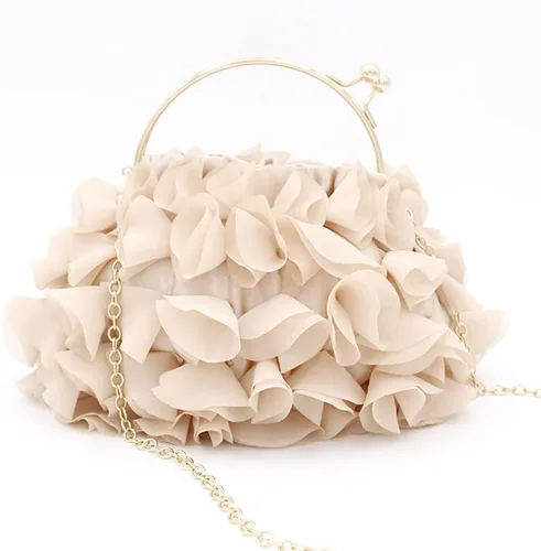 Miniatura 4 de Bolsos de mano florales para mujer, bolso de mano de satén para noche, fiesta, graduación, bolsos de novia