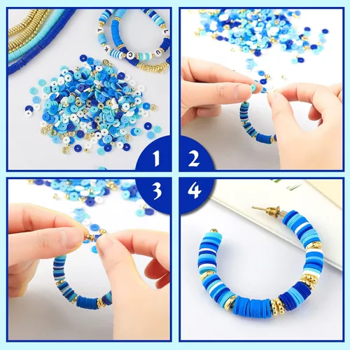 Miniatura 4 de Ferraycle Juego de 5700 cuentas de arcilla de otoño de Halloween, cuentas de arcilla de Navidad, kits de fabricación de joyas para pulseras, Serie