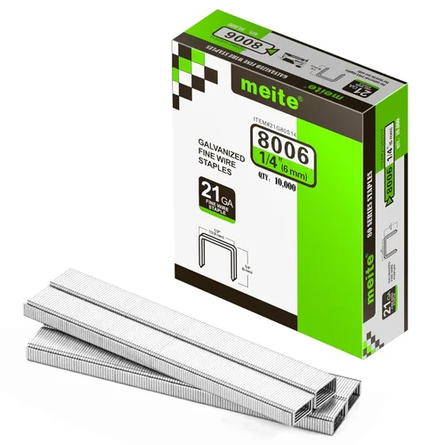 Miniatura 9 de meite Grapas de tapicería de calibre 21, corona de 1/2 pulgada con grapas galvanizadas resistentes de 1/2 pulgada de longitud para pistolas
