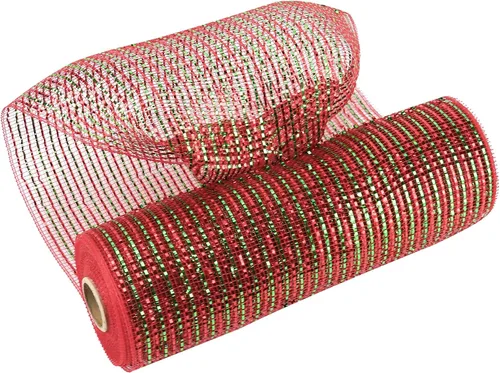 Miniatura 24 de MEEDEE Cinta de Malla Decorativa de Oro Rosa de 10 Pulgadas de Ancho, Cinta de Malla Metálica de Oro Rosa para Árbol de Navidad, Cinta de Malla Oro