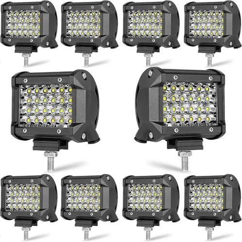 Miniatura 11 de Vainas LED: 20 unidades de 60 W, luces de punto LED de 12000 lm, luz cúbica de triple fila, luces de inundación para conducción todoterreno