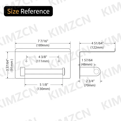 Miniatura 6 de Soporte de papel higiénico con estante negro mate, accesorios de baño, decoración SUS 304 de acero inoxidable moderno soporte para toallas de papel