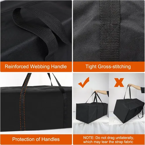 Miniatura 4 de Nomiou Bolsa de lona deportiva Bolsa grande para viajes, tela duradera 600D, bolsa de lona plegable para hombres y mujeres, Negro
