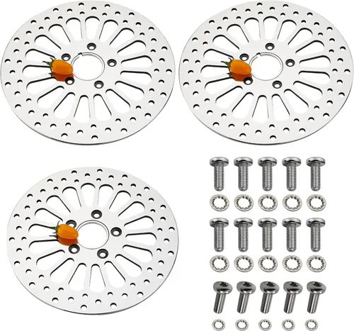 Miniatura 12 de Juego de 1 rotor delantero y 1 rotor trasero de 11.5 pulgadas para motocicleta Harley Davidson Touring Softail Sportster Dyna Early Super Glide