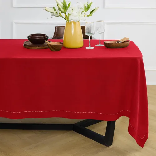 Miniatura 12 de Solino Home Mantel redondo de lino blanco, 60 pulgadas, mantel redondo de lino 100% puro, lino europeo, lavable a máquina para verano, 4 de julio
