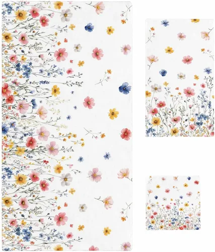 Miniatura 11 de Seven Roses Juego de toallas de baño costeras, toallas de baño suaves y absorbentes, toallas de baño náuticas con estrellas de mar para baño Kicthen