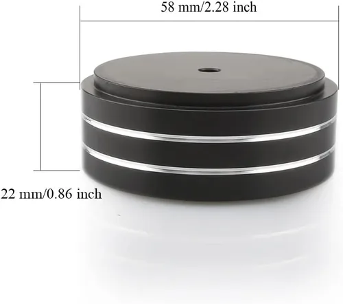 Miniatura 2 de Tertullus 4 pies de altavoz, picos de altavoz de 2.283 x 0.866 in, pies de aislamiento de alta fidelidad, soportes de aluminio, almohadillas de Negro