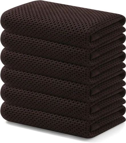 Miniatura 73 de Kitinjoy - Paños de cocina de 100 % algodón, tela de tejido gofrado, paño de limpieza ultrasuave, absorbente y de secado rápido. Gris Oscuro