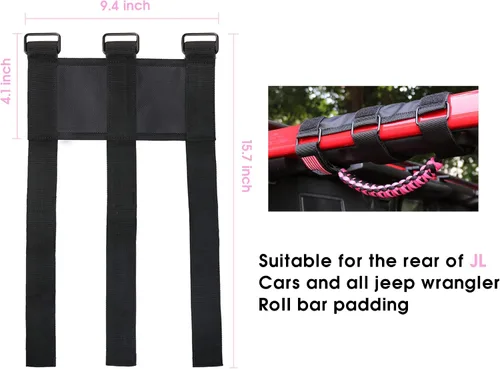 Miniatura 7 de sukemichi Asas de agarre para barra de agarre para Jeep Wrangler Accesorios TJ JK JL Gladiator JT UTV ATV – Hebilla de metal mejorada, rosa, paquete
