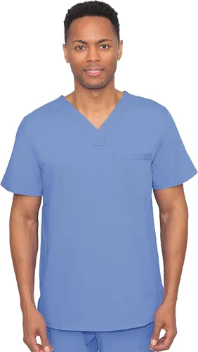 Healing Hands Ropa quirúrgica para hombre, camiseta de tela ligera con un bolsillo para hombre, color azul, 2223 James, Azul