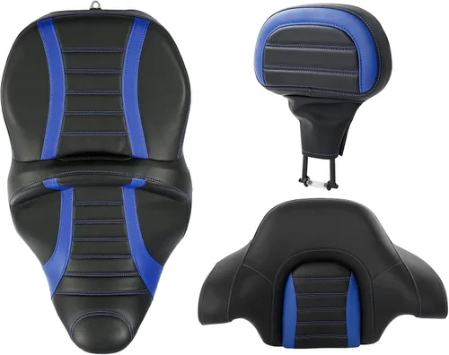 Miniatura 9 de Cojín de asiento de motocicleta de una sola pieza para respaldo de pasajero para Harley Touring Road King Street Glide Road Glide Electra Glide 14-23