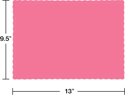 Miniatura 2 de Creative Converting 318937 50 manteles individuales de 9.5" por 13.38", color amatista., Rosa (Candy Pink)