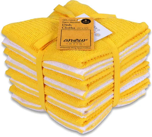 Miniatura 18 de Amour Infini paños de cocina y repasadores, 100 % algodón, muy absorbentes, se pueden lavar a máquina