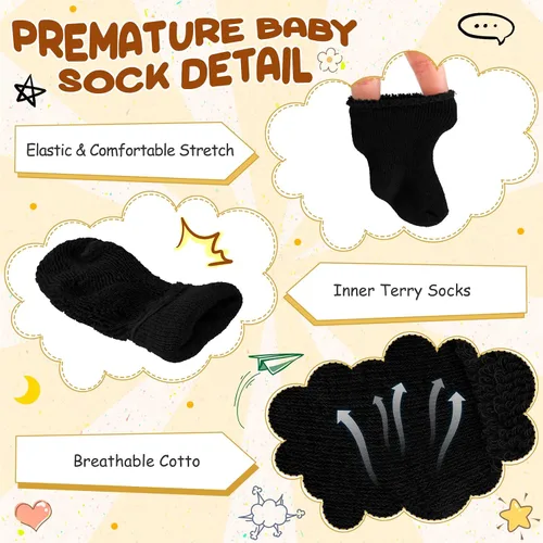 Miniatura 20 de Janmercy 20 Pair Preemie Socks Baby Boy Girls Newborn Premature Terry Cotton Socks for Unisex Baby