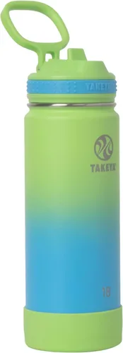 Miniatura 37 de Takeya Actives - Botella de agua de 24 onzas con tapa con popote, aislamiento de acero inoxidable de doble pared, apta para lavavajillas y sin BPA