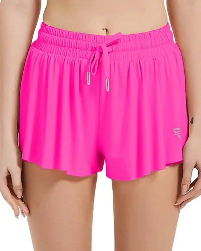 Miniatura 3 de Allonly Pantalones cortos fluidos para mujer, pantalones cortos de mariposa, pantalones cortos de flujo de fitness, correr, entrenamiento, yoga