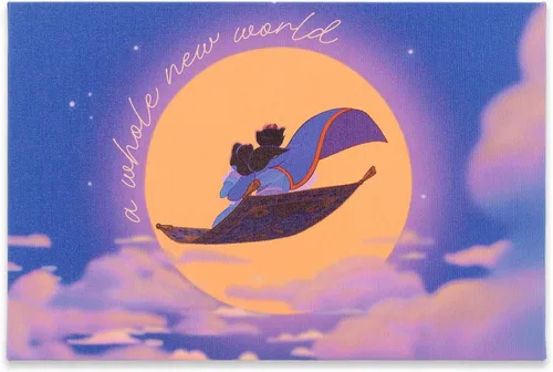 Miniatura 12 de Open Road Brands Disney - Lienzo decorativo de pared con diseño de Ariel y Flounder de La Sirenita en acuarela - Hermoso arte de pared de Ariel