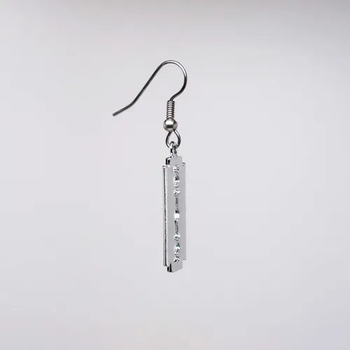 Miniatura 5 de Pendientes colgantes con hoja de afeitar gótica con acabado plateado pulido peltre, peltre