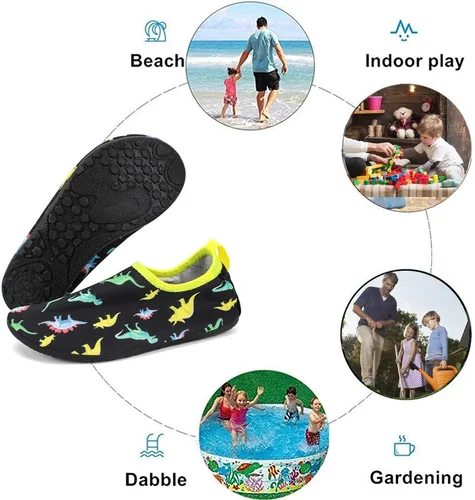 Miniatura 6 de HIITAVE Zapatos acuáticos antideslizantes para la playa, natación, secado rápido, calcetines acuáticos para niños y niñas pequeños