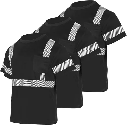 VENDACE 3 piezas de seguridad camisetas reflectantes clase 3 alta visibilidad Hi Vis manga corta construcción trabajo camisas para hombres