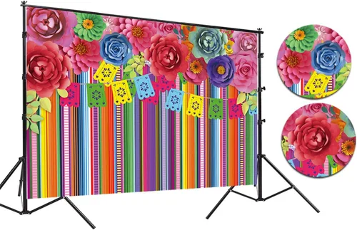 Miniatura 4 de CHAIYA Fondo de fiesta mexicana de 7x5 pies para fiesta de cumpleaños, decoración de fiesta de cumpleaños, carnaval de Cinco de Mayo, banderas