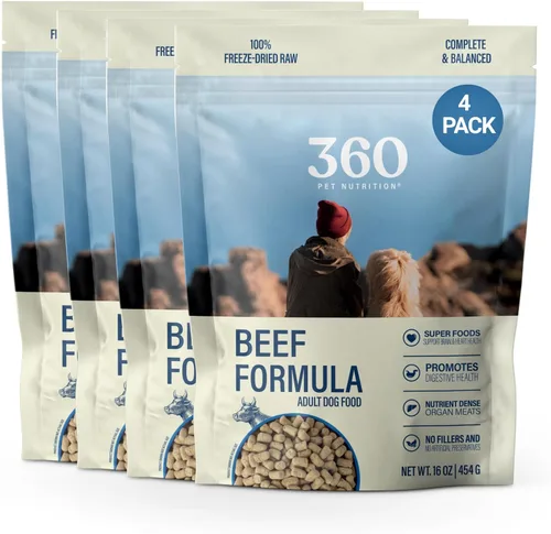 Miniatura 21 de 360 Pet Nutrition Alimento crudo liofilizado para perros – Receta de carne de res con hígado y órganos, alta proteína con omega-3, frutas, verduras