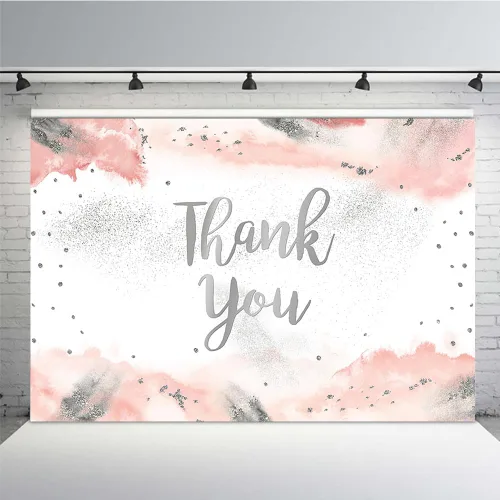 Miniatura 8 de MEHOFOND Fondo de graduación con texto en inglés "Thank You for All You Do" de 7 x 5 pies, color dorado y azul claro, acuarela para padres