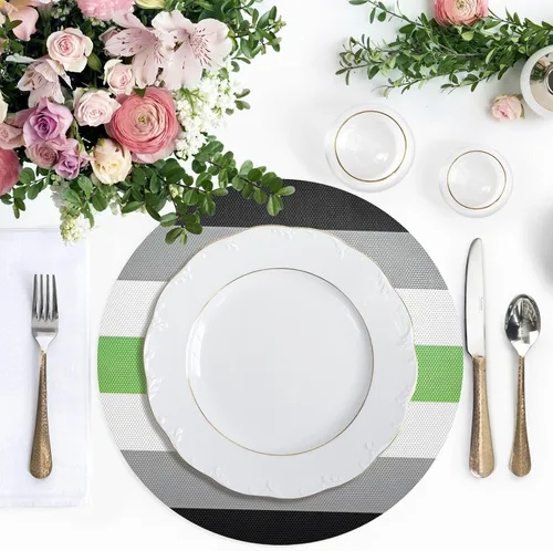 Miniatura 3 de Agender Pride Flag Round Placemats 15 Inch Seasonal Table Mats Decorative Table Mats for Home Kitchen Holiday Decoration