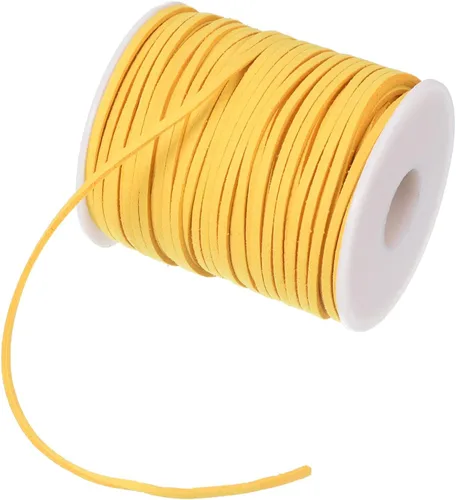 Miniatura 7 de PATIKIL Cordón de gamuza con carrete en rollo de 0.118 in, 50 yardas, cordón plano de piel sintética para collares, pulseras, joyería, cuentas, Azul