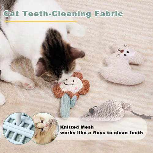 Miniatura 5 de Juguetes para gatitos 7 en 1 para gatos de interior con ventosa adhesiva lavable, juguetes interactivos para gatos, palo de vid plateada y cuerda