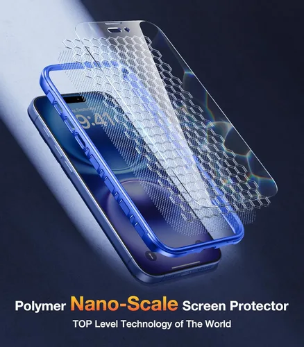 Miniatura 7 de Diaclara Diseñada para iPhone 16, funda resistente de cuerpo completo con protector de pantalla integrado sensible al tacto y antiarañazos, mejorada