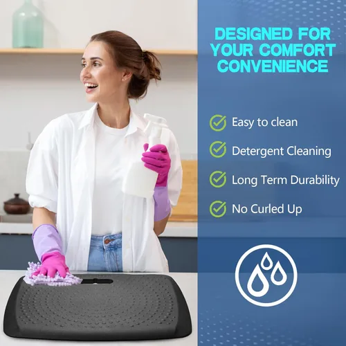 Miniatura 6 de Tapete Antifatiga para Piso de Cocina, Tapete Cómodo para Estar de Pie, Tapete Portátil para Escritorio de Pie de Oficina, Alfombra de Cocina