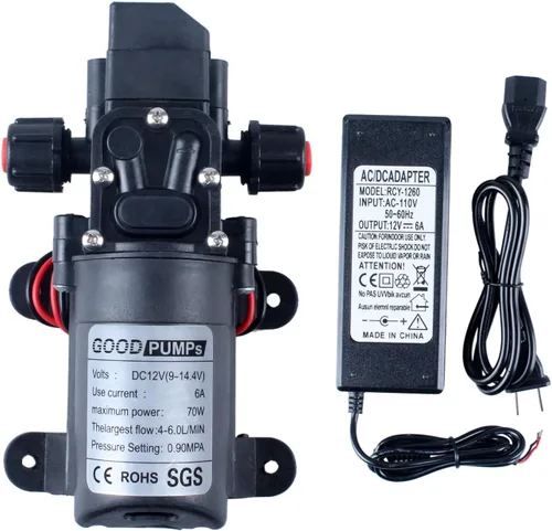 Bomba de presión de agua Pulverizador Bomba autocebante 12v DC 70W 0.9MPA 130psi Home Booster conectado a 11.5mm/0.45inch 17.3mm/0.68inch Pipe para