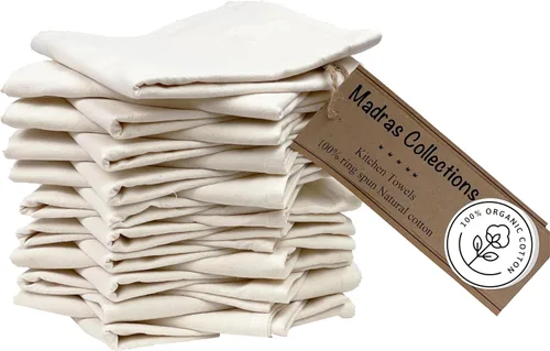 Miniatura 10 de Toallas de cocina de saco de harina Toalla en algodón orgánico en blanco Toalla de té para manualidades y bordado Toalla plana gruesa