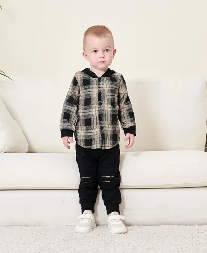 Miniatura 2 de Conjunto de ropa para bebés y niños pequeños, camisa con capucha y pantalones deportivos para otoño e invierno