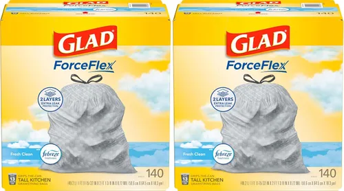 Miniatura 10 de Glad ForceFlex - Bolsas de basura altas para cocina, 13 galones, limpieza fresca, 140 unidades (el paquete puede variar)